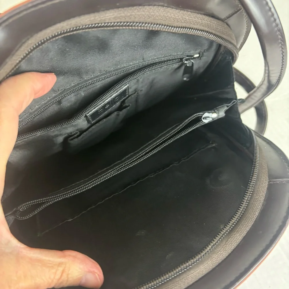 Beijo Paris Convertible Backpack/shoulder Bag-Brown patent and chocolate - Picture 10 of 15